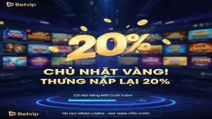 Bùng Nổ Chủ Nhật - Thưởng Nạp Lại 20% Độc Quyền Tại Betvip